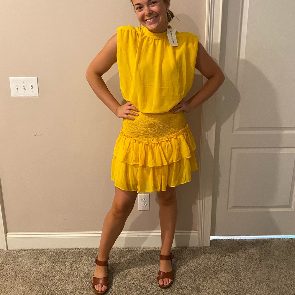 Pants Store yellow ruffle dress